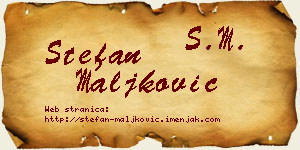 Stefan Maljković vizit kartica